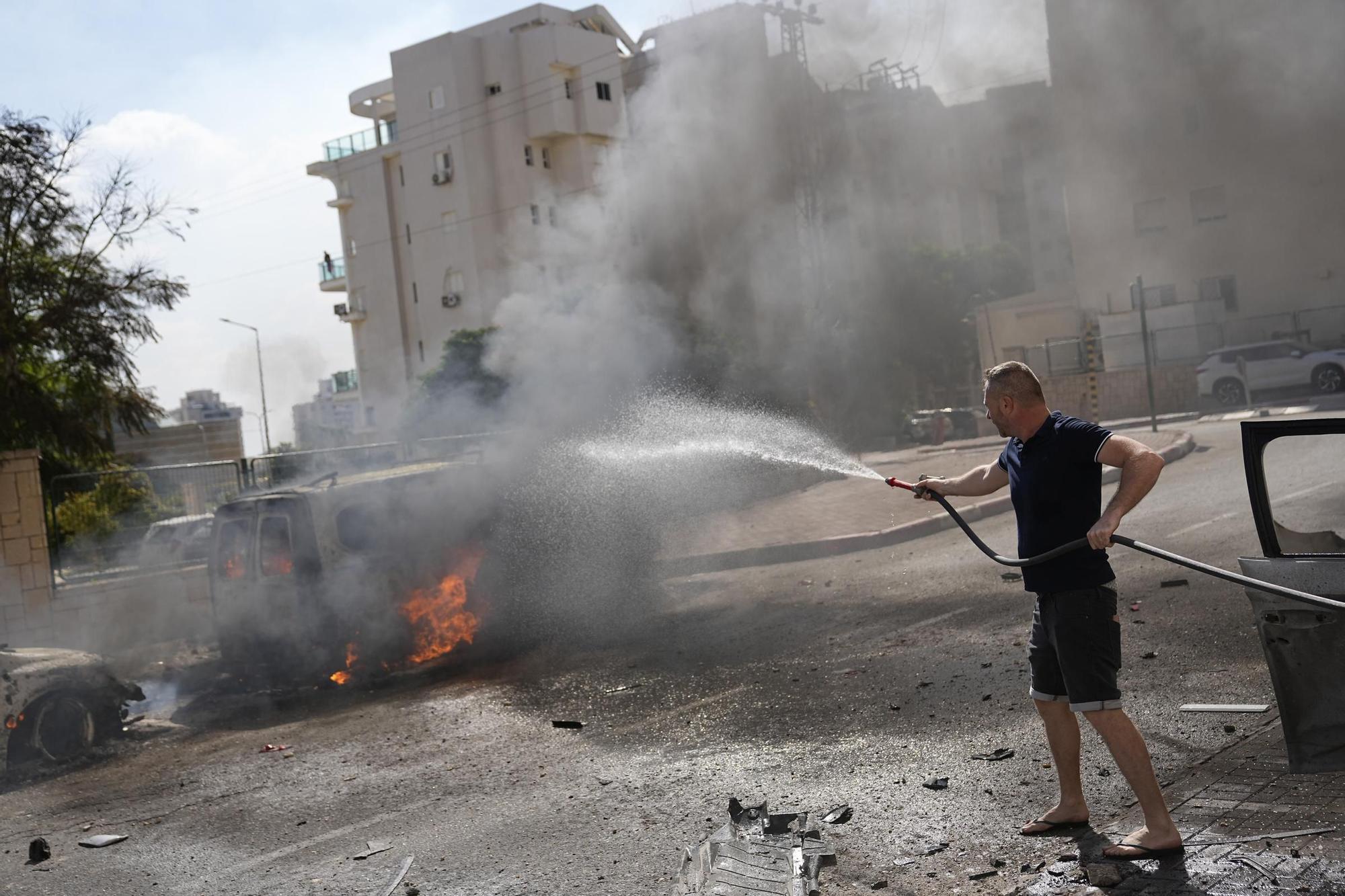 Ataque procedente de la Franja de Gaza en Ashkelon, Israel.