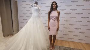 Ana Boyer, en la presentación de la colección de Pronovias, el pasado abril en Barcelona.