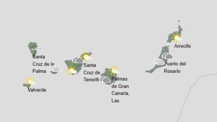 La Aemet detalla un jueves con nubes, viento del noroeste y mar alterado en Canarias