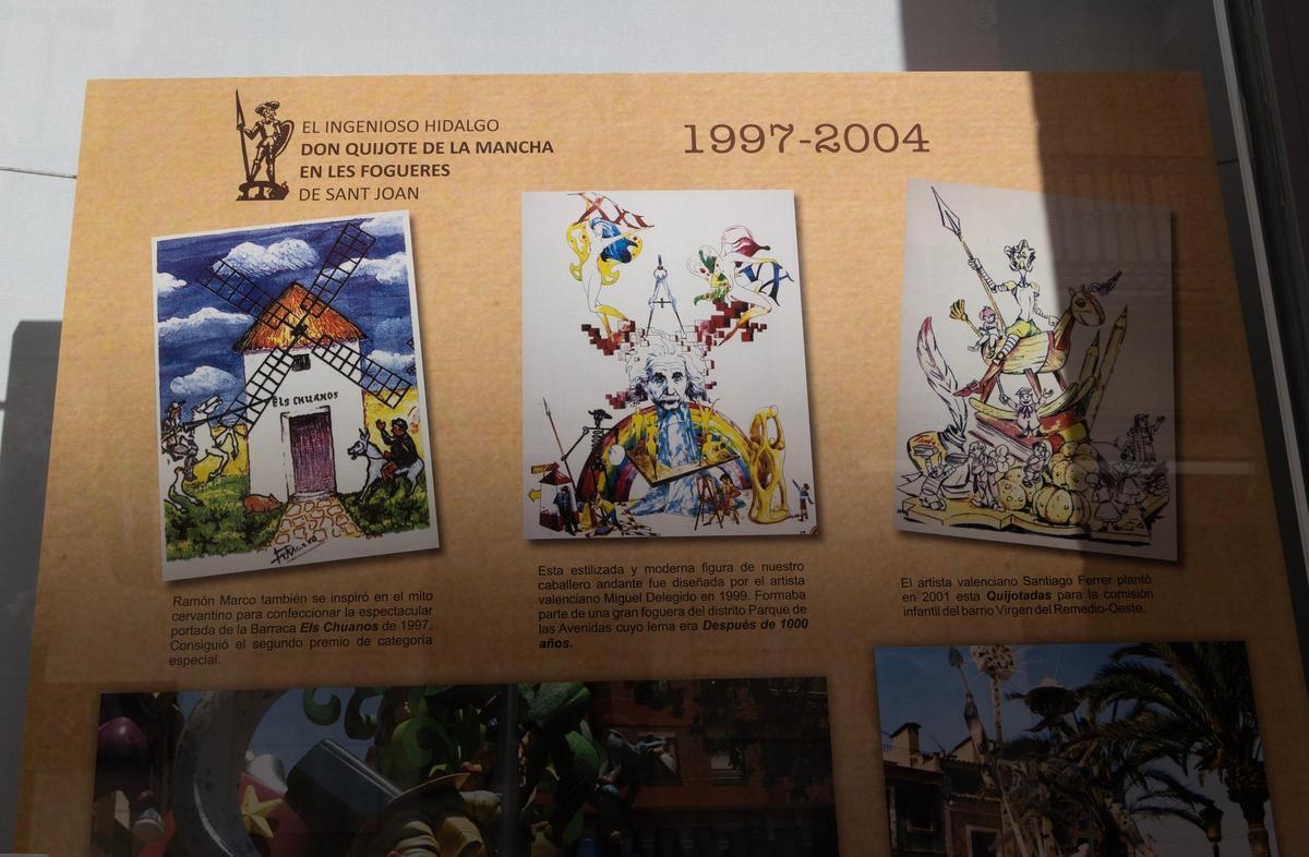 Carteles de las representaciones de El Quijote en las Hogueras expuestos en el Archivo Municipal de Alicante.