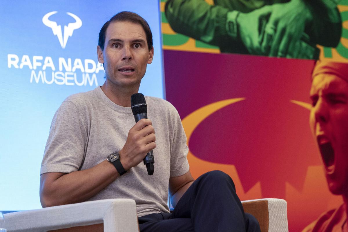 MANACOR, 14/05/2026.- El extenista Rafa Nadal durante la presentación del nuevo Museo de Rafa Nadal este jueves en Manacor (Mallorca). EFE/ Cati Cladera
