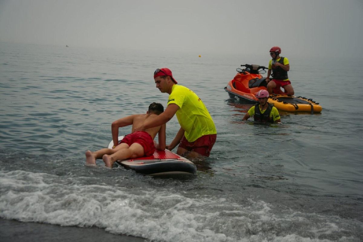 Uno de los simulacros se ha realizado en Playamar.