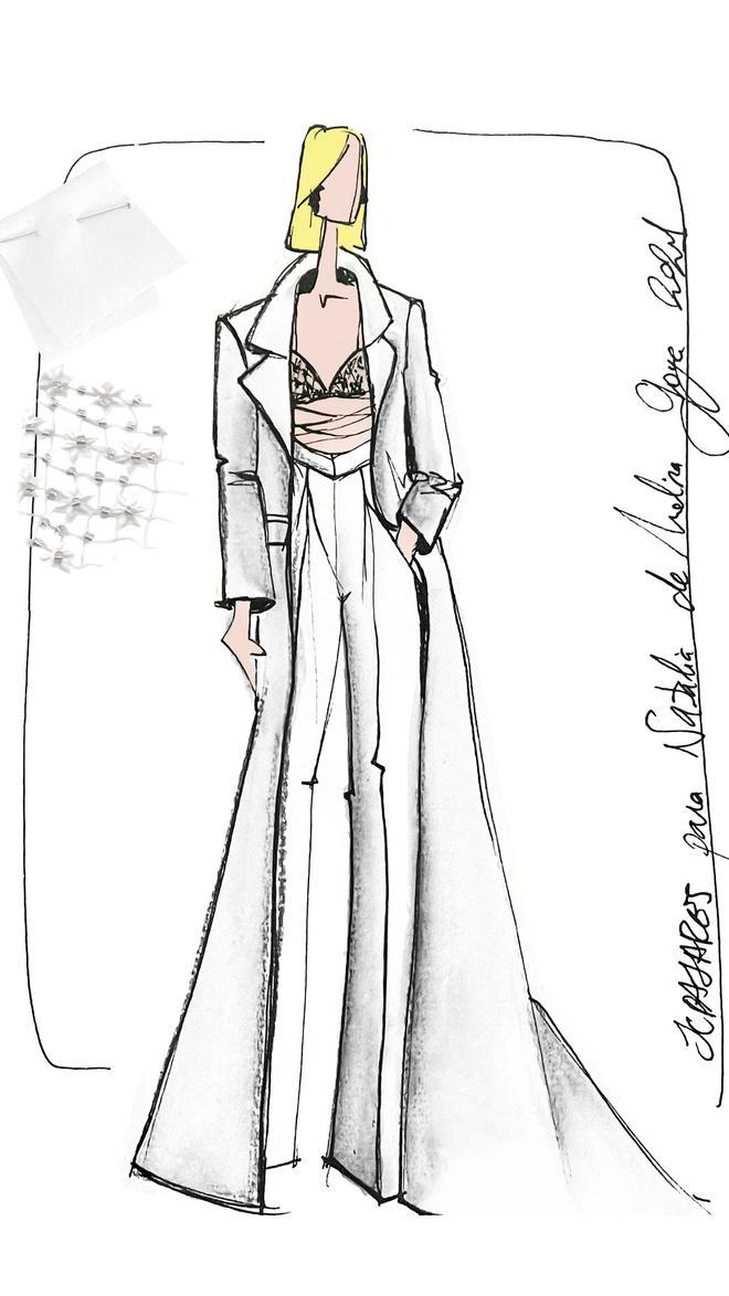 Boceto de JCPAJARES del look de Natalia de Molina para los Premios Goya 2021