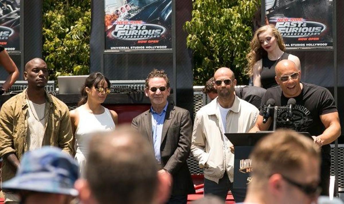 Vin Diesel en la presentación de la nueva atracción de 'Fast and Furious' en el parque de Universal Studios