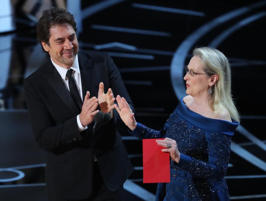 Javier Bardem y Mery Streep, pareja de presentadores de uno de los premios.