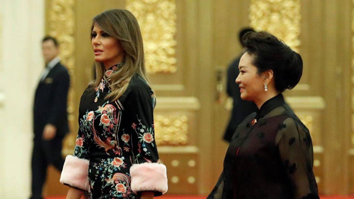 Melania Trump con vestido de inspiración oriental de Gucci