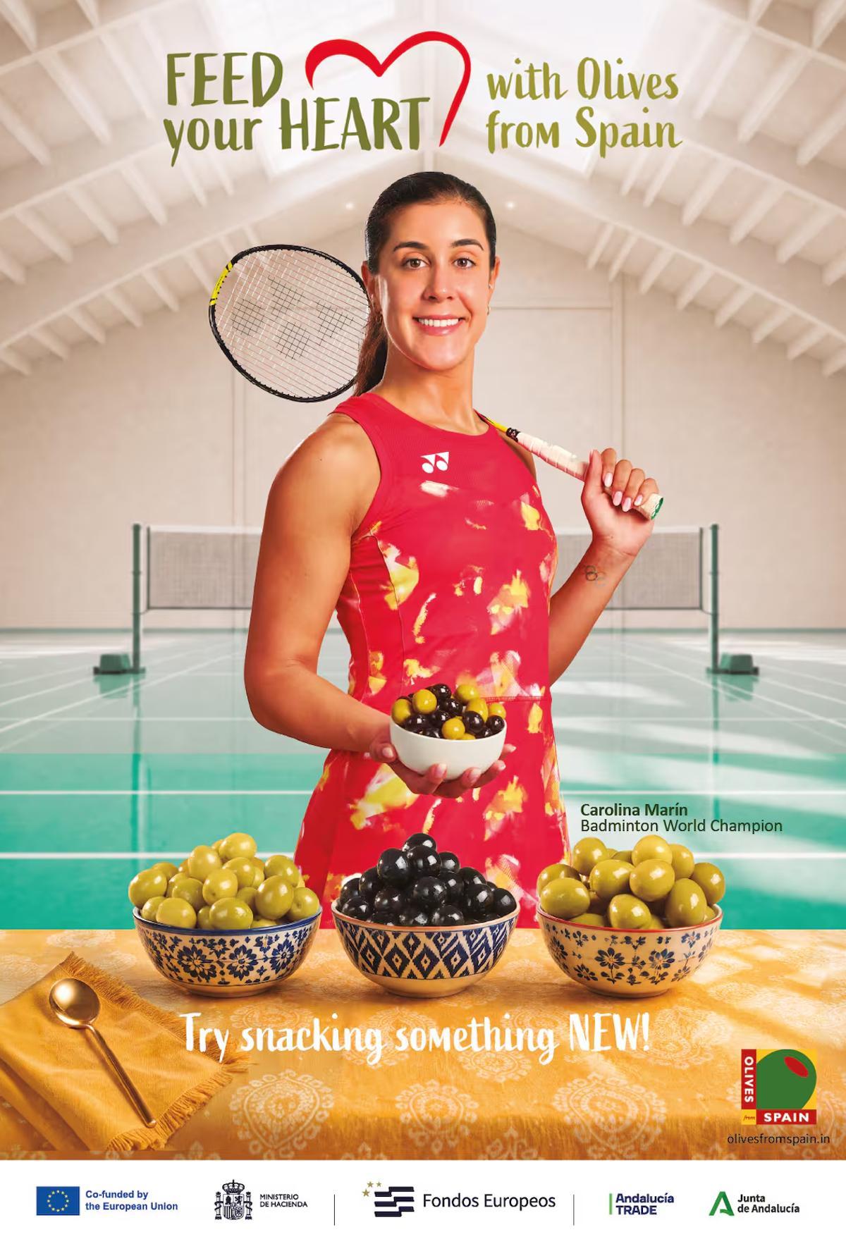 Carolina Marin, embajadora aceitunas