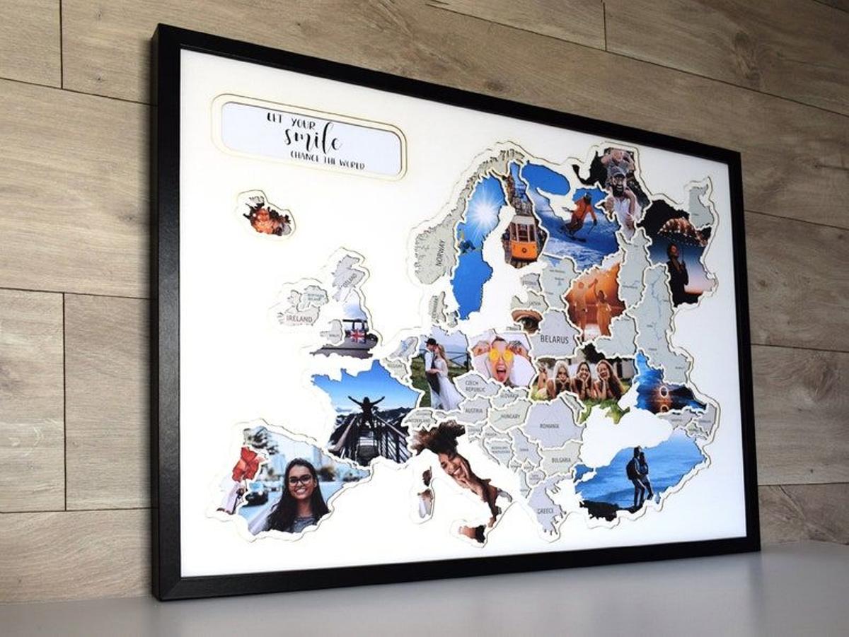 Mapa fotográfico de Europa personalizado