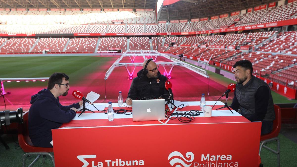 Gijón. El Molinón. Programa La Tribuna de El Molinón, que tiene a Javi Fuego como protagonista.