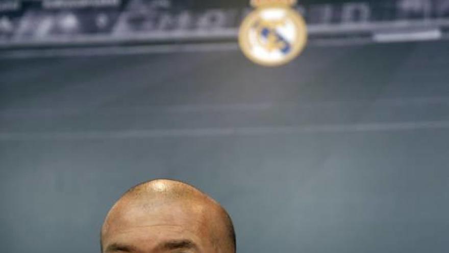 Zidane, ayer durante la rueda de prensa previa al partido ante el Celta.