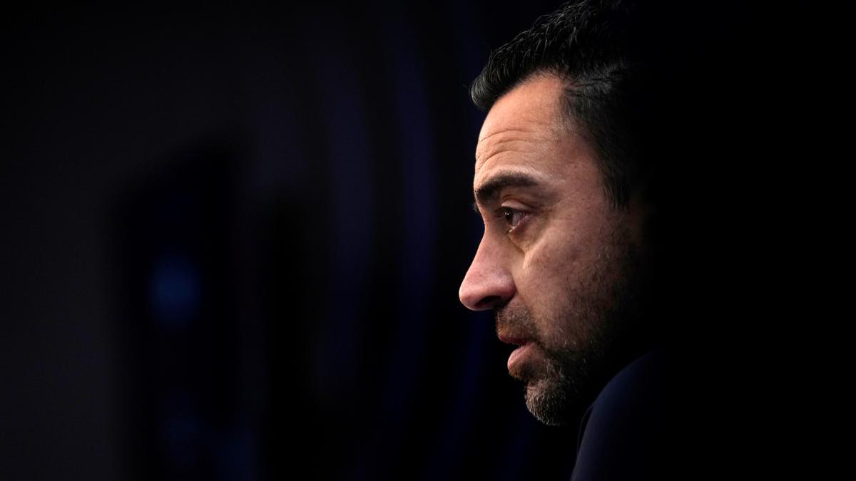 Xavi, en la rueda de prensa previa al Barça-Real Sociedad de la Copa del Rey.