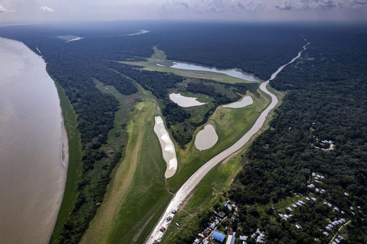 ACOMPAÑA CRÓNICA: COLOMBIA MEDIOAMBIENTE - AME9130. PUERTO NARIÑO (COLOMBIA), 21/10/2023.- Fotografía del 17 de octubre de 2023, cedida por WWF Colombia, que muestra las agrietadas playas en mitad del río Amazonas, en Puerto Nariño, en el departamento del Amazonas (Colombia). Los delfines pasean sin pasaporte por el Amazonas colombiano, donde el río más caudaloso del mundo baña tres países. En uno de sus brazos, un delfín rosado muerto flota cerca de la ribera; no es el primero y se teme que sean más por la sequía que sufre la selva. Las agrietadas playas en mitad del río Amazonas son la mejor prueba de un verano que hacía décadas no era tan seco. Las dos temporadas de este ecosistema -una de aguas altas donde se inunda la selva y otra de aguas bajas- son cada vez más largas y pronunciadas, alterando el ciclo natural. EFE/ Wwf Colombia SÓLO USO EDITORIAL/SÓLO DISPONIBLE PARA ILUSTRAR LA NOTICIA QUE ACOMPAÑA (CRÉDITO OBLIGATORIO). SÓLO USO EDITORIAL/SÓLO DISPONIBLE PARA ILUSTRAR LA NOTICIA QUE ACOMPAÑA (CRÉDITO OBLIGATORIO)