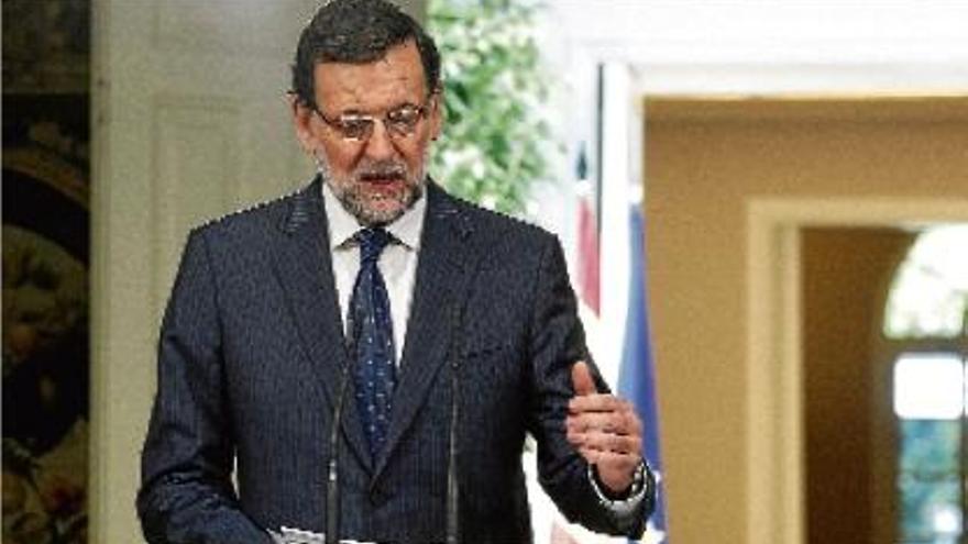 El president espanyol, Mariano Rajoy, ahir, després del consell de ministres