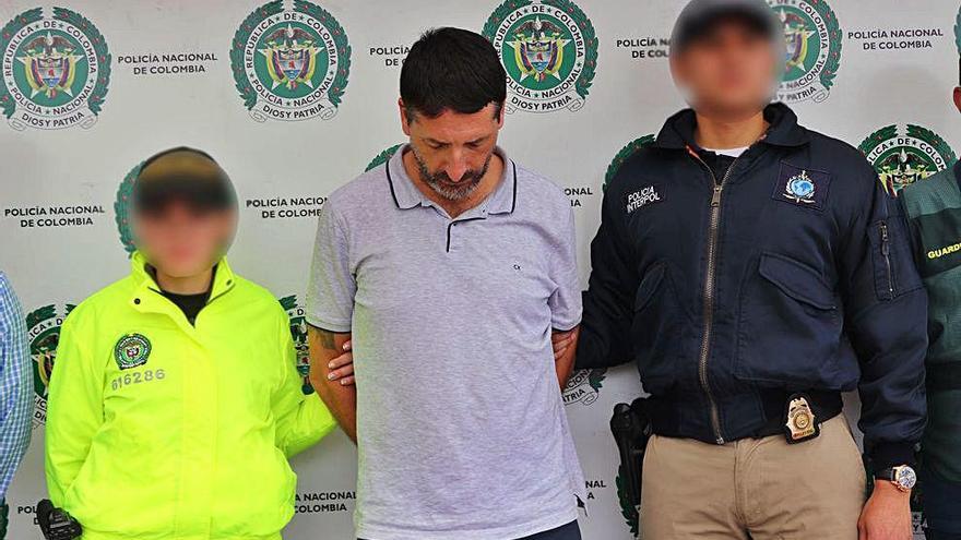 Carlos García Roldán, tras su detención por la Policía colombiana.