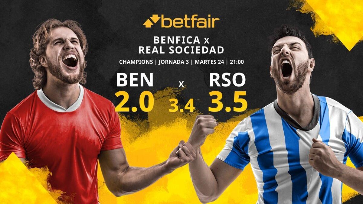 SL Benfica vs. Real Sociedad de Fútbol: horario, TV, estadísticas, clasificación y pronósticos