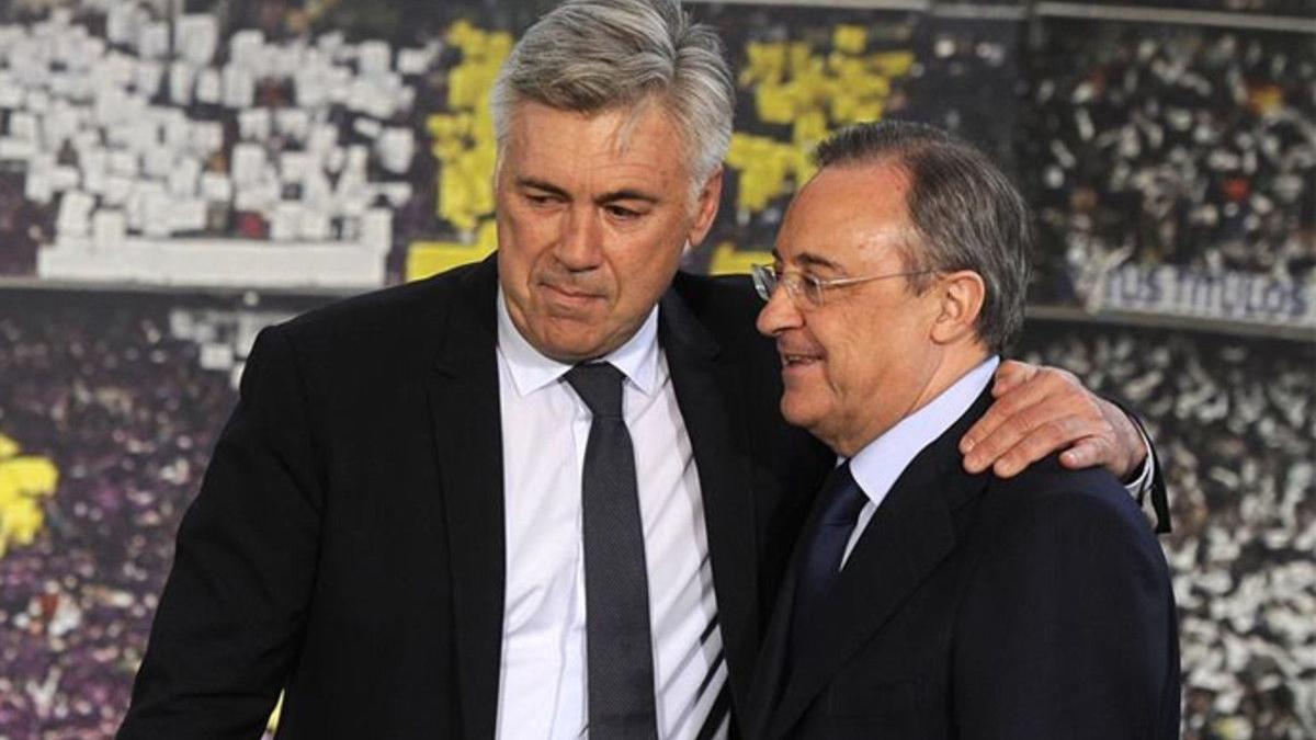 Florentino, junto a Carlo Ancelotti