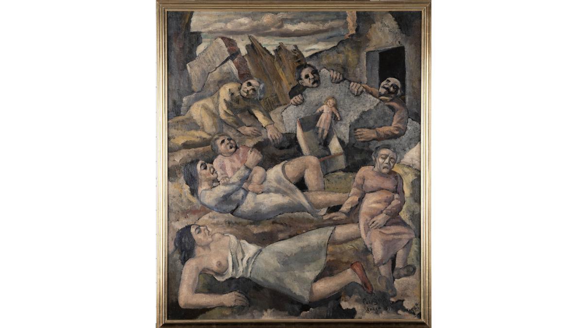 ’Bomba en Tetuán (Madrid)’, 1937, lienzo de Santiago Pelegrín. 