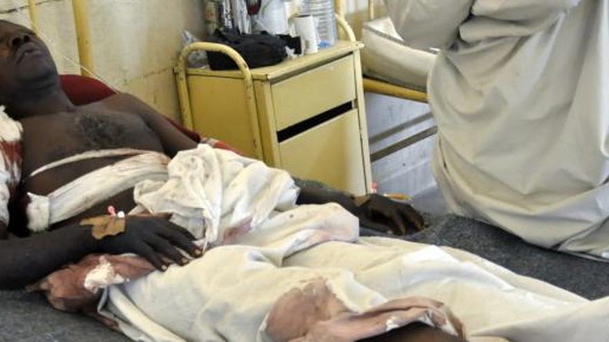 Una de las víctimas de los atentados en Nigeria se recupera en un hospital.