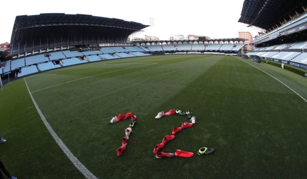 La afición del Celta se calza las botas del jugador número doce