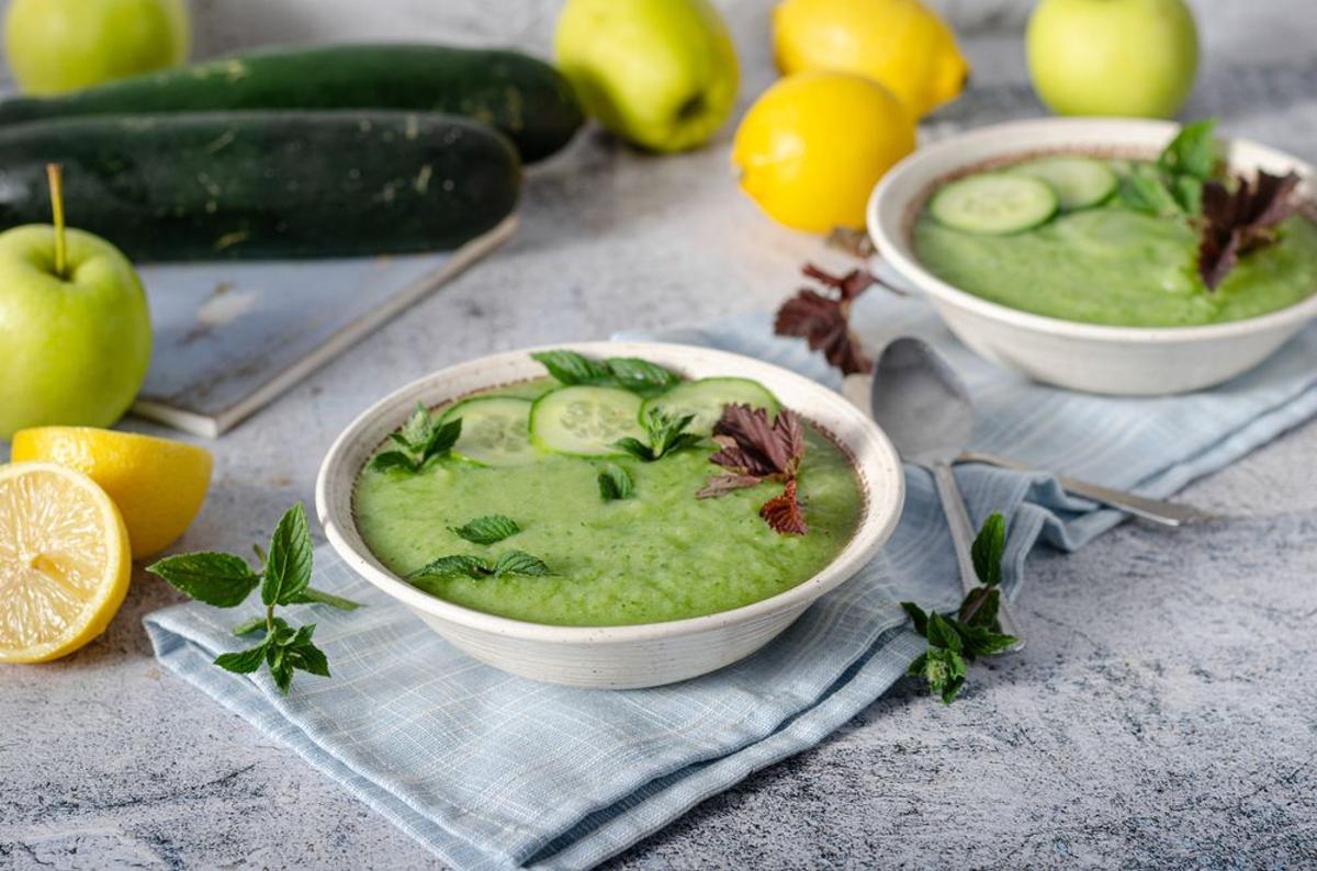 Gazpacho de manzana de verde.