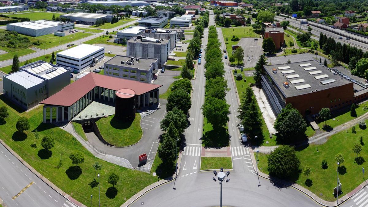 Imagen aérea de una de las zonas del Parque Tecnológico de Asturias, con sede en Llanera. | Idepa