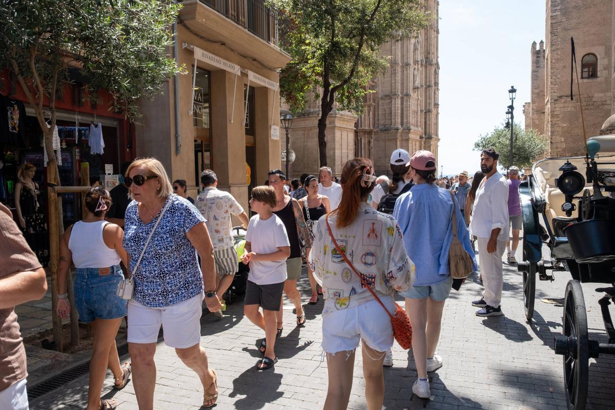 El centro de Palma, lleno de turistas