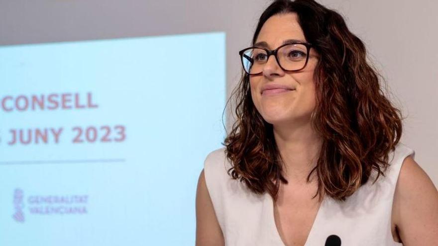 Aitana Mas, portavoz del Consell, ayer tras el pleno.