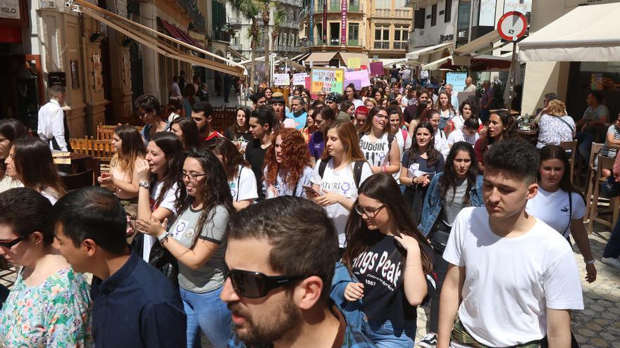 La manifestación, convocada por el sindicato de estudiantes, partirá de la plaza de la Constitución. En la imagen, una protesta estudiantil en 2018.