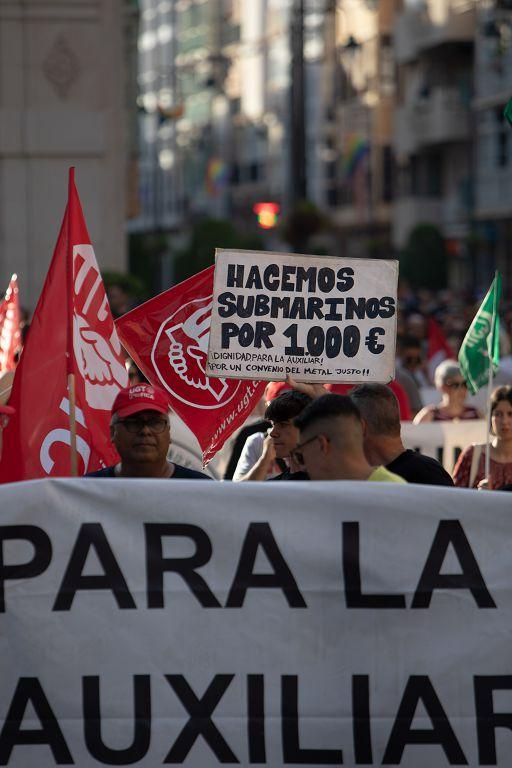 La protesta de las empresas auxiliares de Cartagena, en imágenes