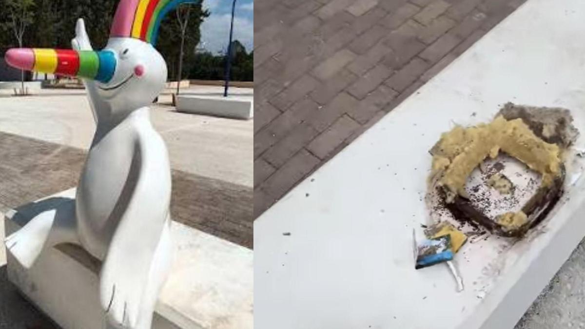 Roban la estatua del Curro del puente de la Barqueta.