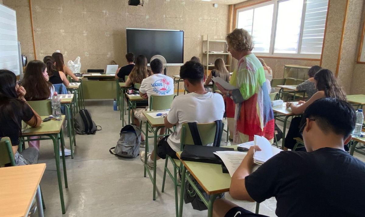 Una de las aulas del instituto de Formentera.