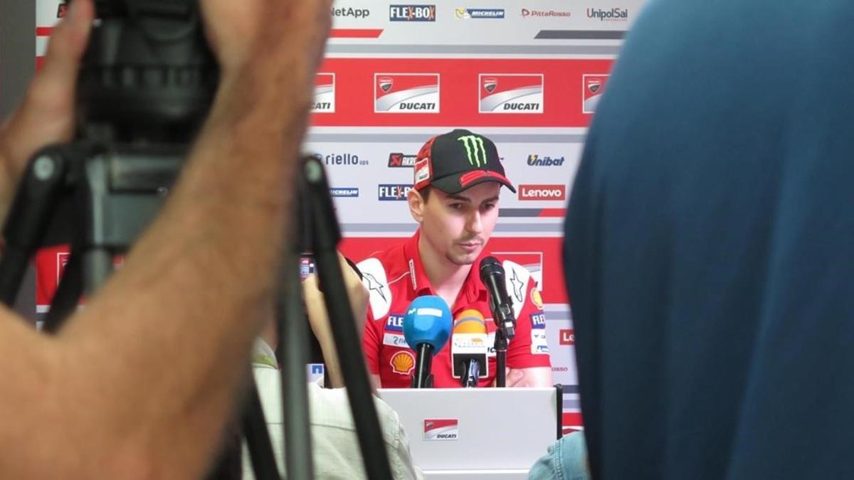 Jorge Lorenzo, en la conferencia de prensa de hoy, en Mugello.