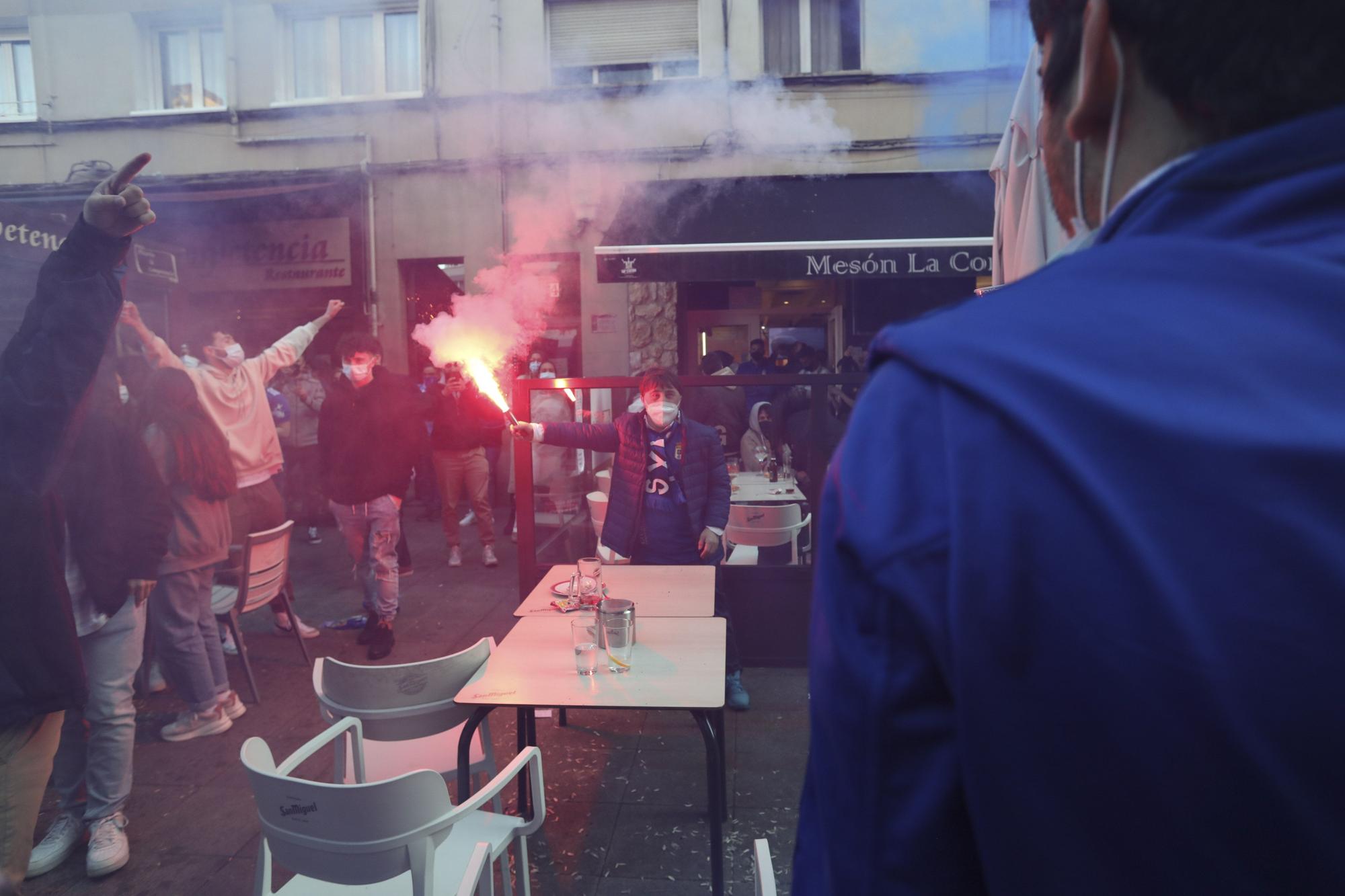 El ambiente en Oviedo durante el derbi