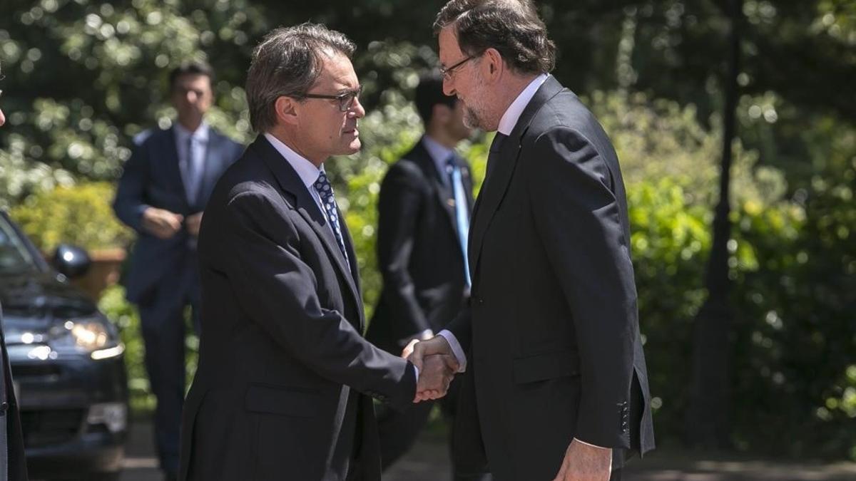 Mariano Rajoy y Artur Mas, en un acto en Barcelona en mayo del 2015