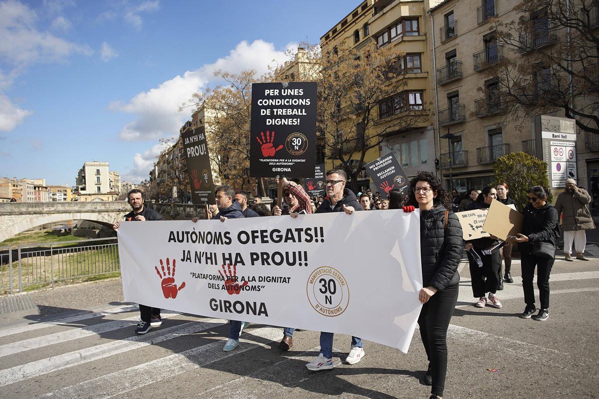 Les imatges de la manifestació dels treballadors autònoms Les imatges de la manifestació dels treballadors autònoms