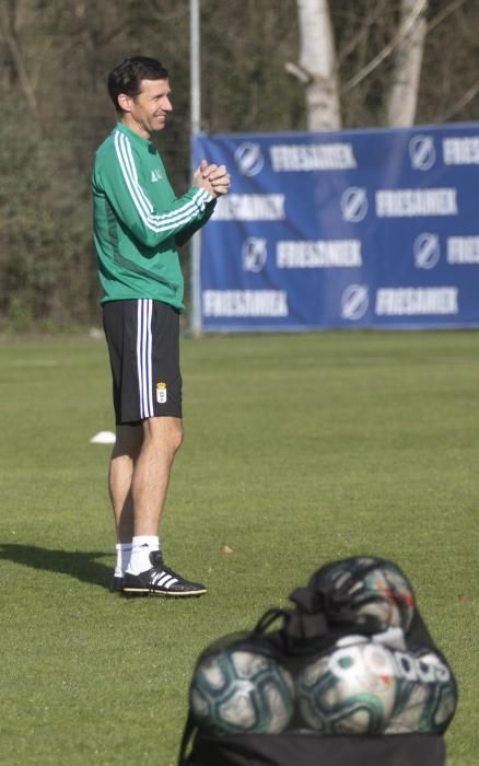 El entrenamiento del Oviedo de esta mañana