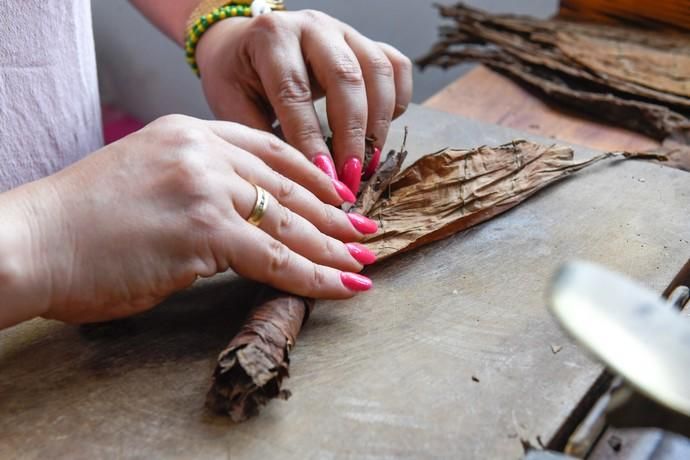 27-08-20  LAS PALMAS DE GRAN CANARIA. SCHAMANN. LAS PALMAS DE GRAN CANARIA.  Reportaje al único taller de puros artesanos que hay en la capital. El taller se llama Doble M y lo lleva Mercedes Martínez, ella es cubana y trae las hojas de tabaco desde la isla caribeña, todo lo hace a mano.  Fotos: Juan Castro.  | 27/08/2020 | Fotógrafo: Juan Carlos Castro