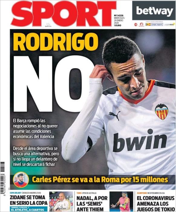 Portada SPORT miércoles 29 enero 2020