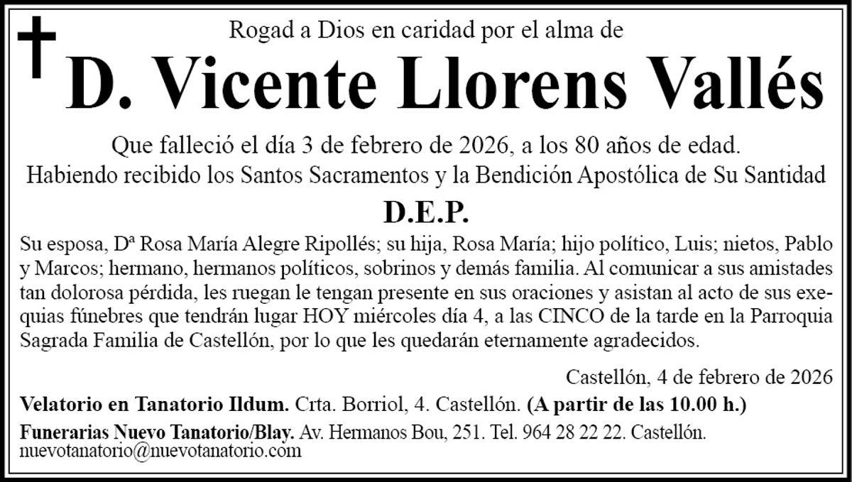 D. Vicente Llorens Vallés