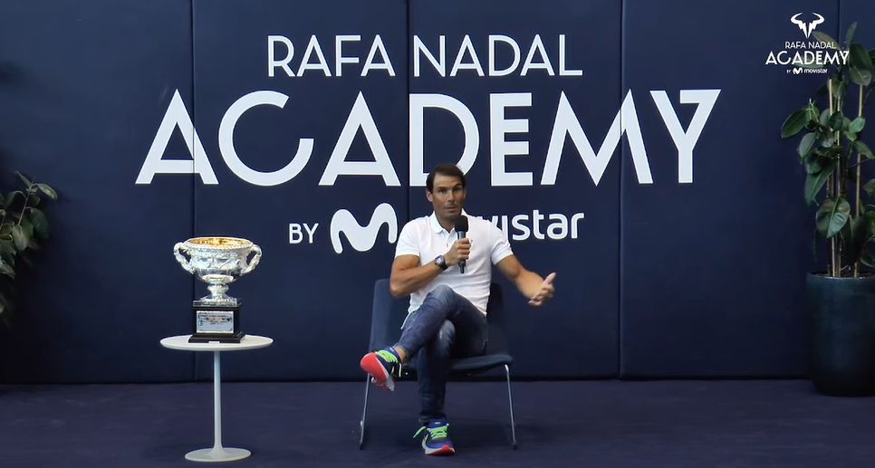 Rafa Nadal, durante el acto