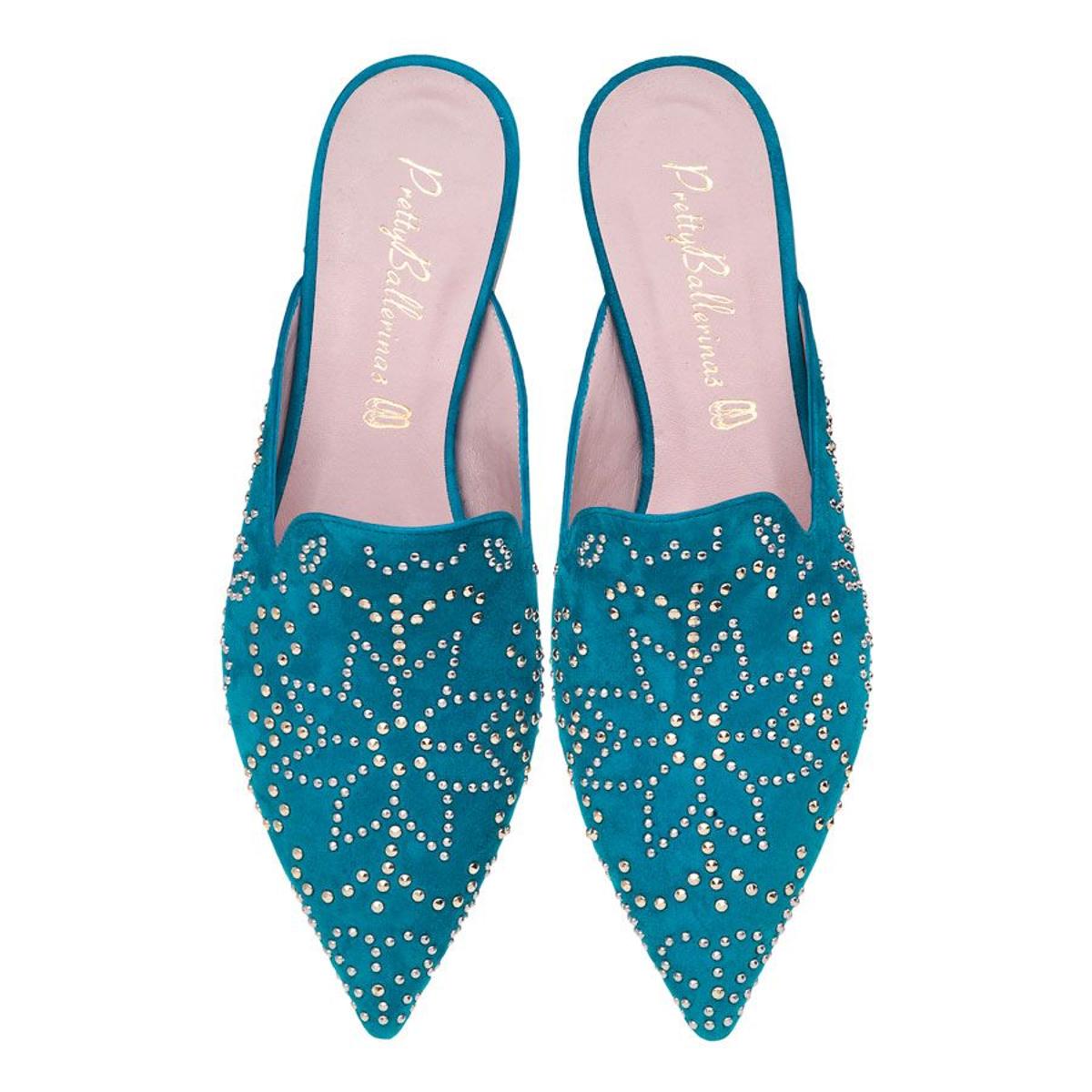 Ella aqua studded slide, Pretty Ballerinas &amp; Olivia Palermo