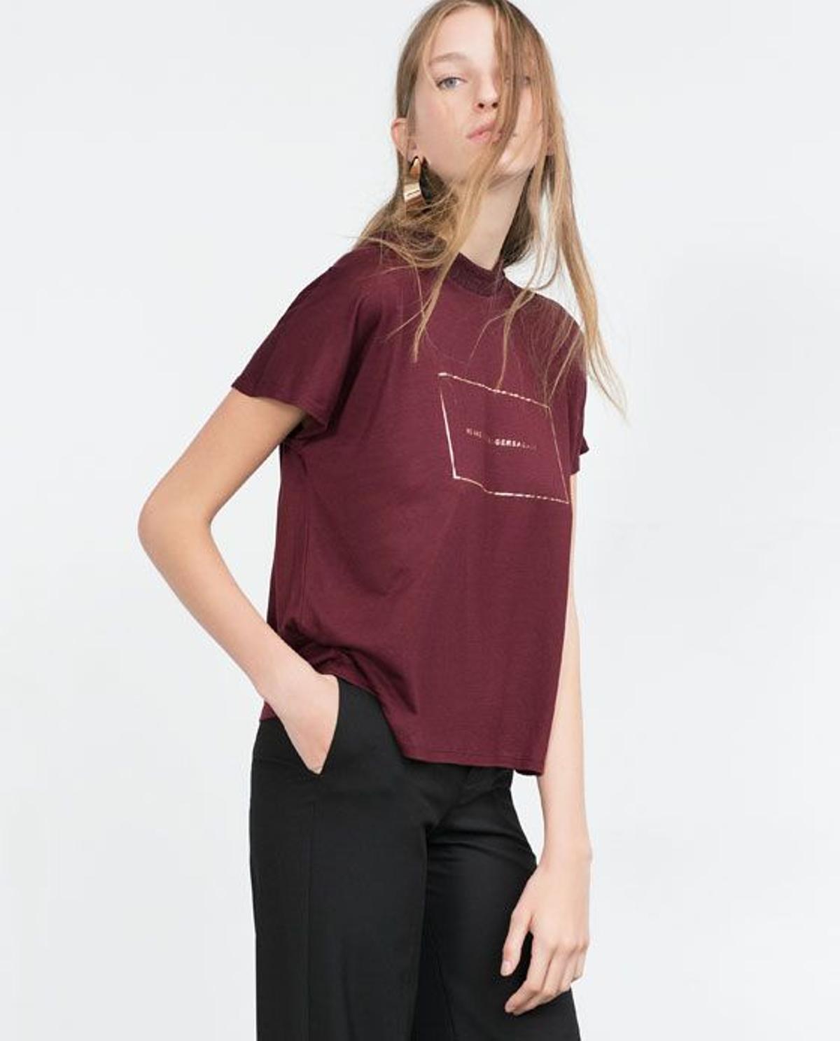 Camiseta granate, Zara