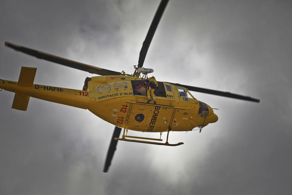 Simulacros de rescate en altura en Alcoy