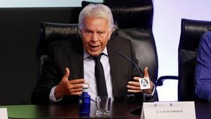 GRAF3448. MADRID, 24/06/2019.- El expresidente del Gobierno Felipe González interviene en el debate Un diaólogo sobre los retos de España y América Latina celebrado en el marco de la inauguración del XII Foro Atlántico, este lunes en Casa América, en Madrid. EFE/Ballesteros