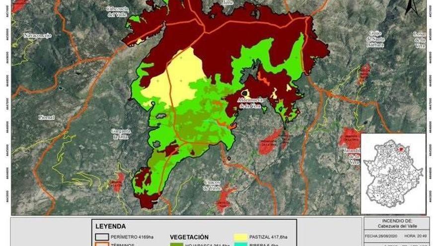 El incendio del Jerte y la Vera ha calcinado 4.169 hectáreas