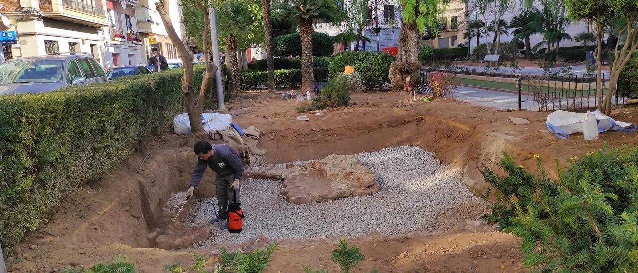 Los técnicos están inmersos en las labores de conservación del enclave.