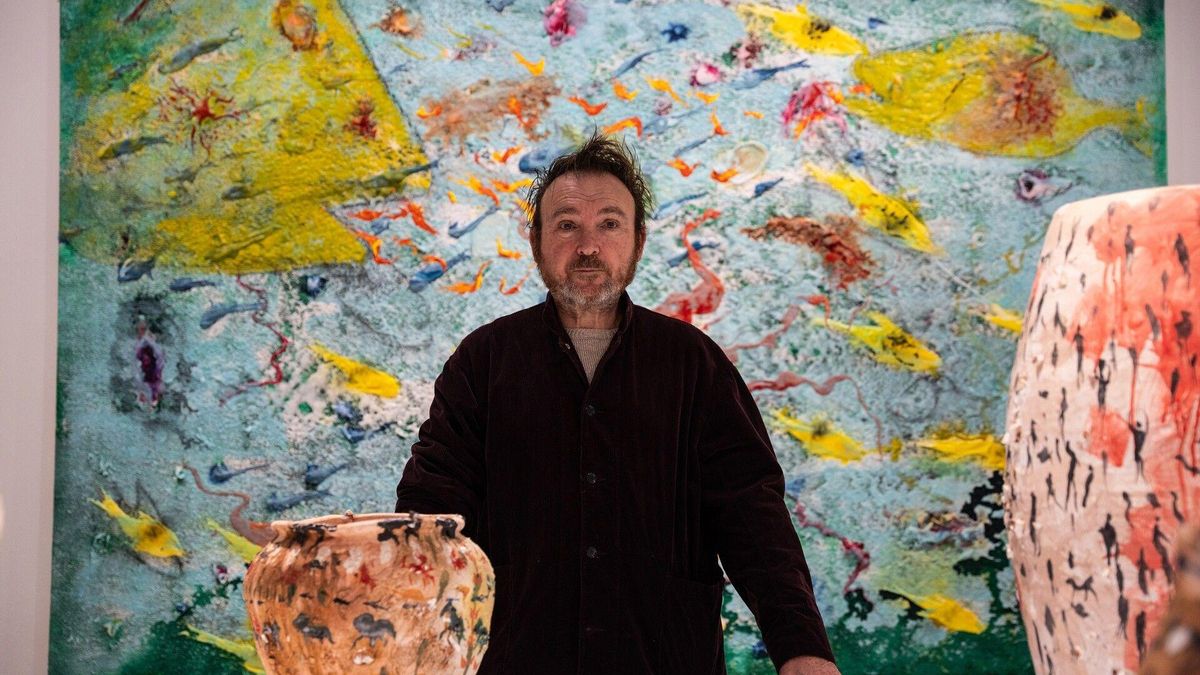 Miquel Barceló, durante su exposición de principios de año en Madrid