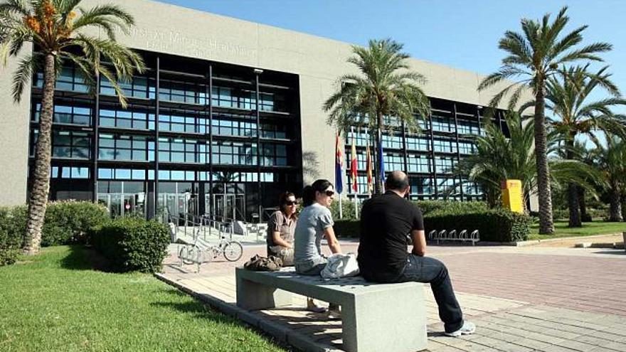 Estudiantes en el campus de Elche de la Universidad Miguel Hernández, en una imagen reciente