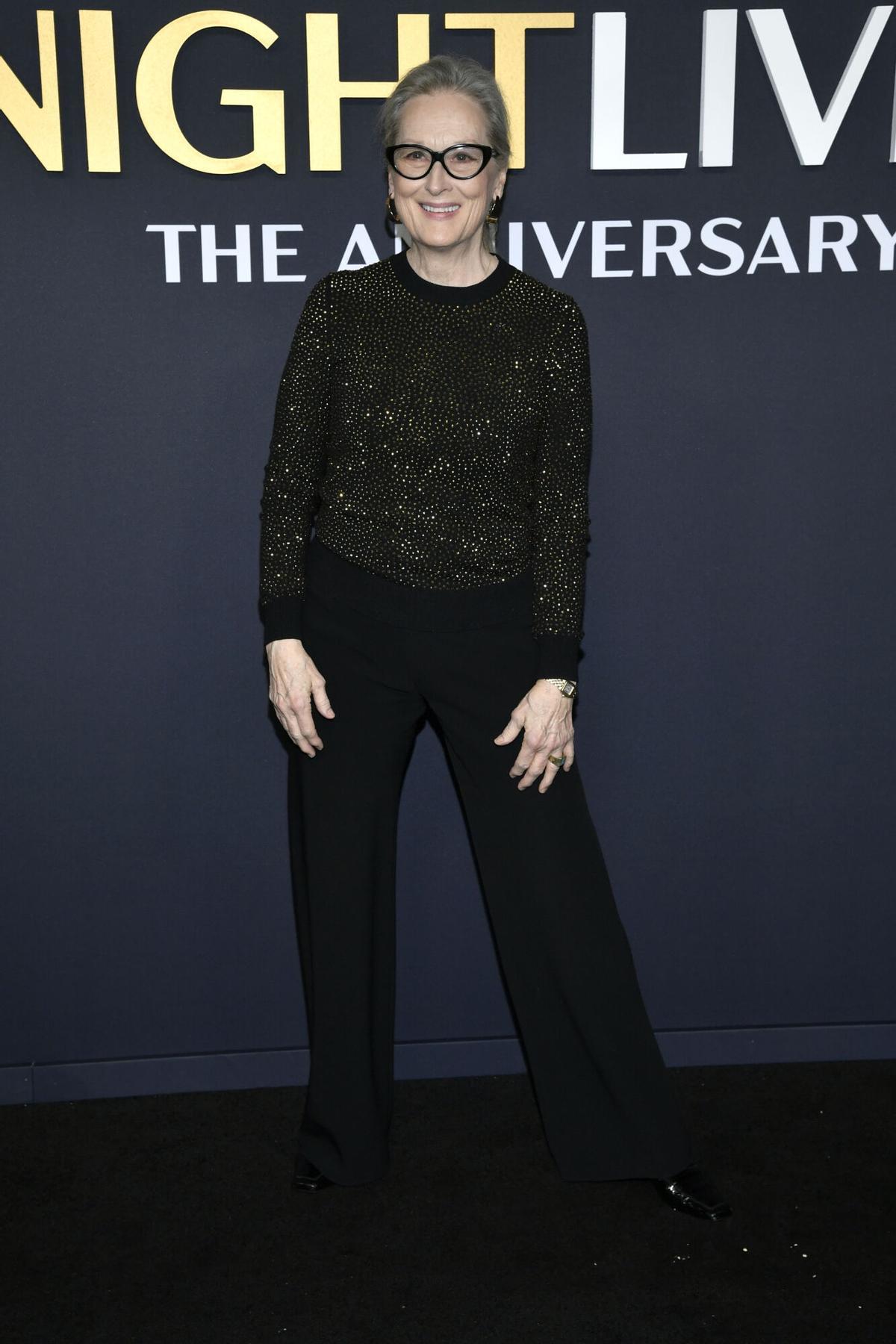 Meryl Streep attends &quot;SNL50: The Anniversary Special&quot; at Rockefeller Plaza on Sunday, Feb. 16, 2025, in New York. (Photo by Evan Agostini/Invision/AP). 021625131345, 21334631,