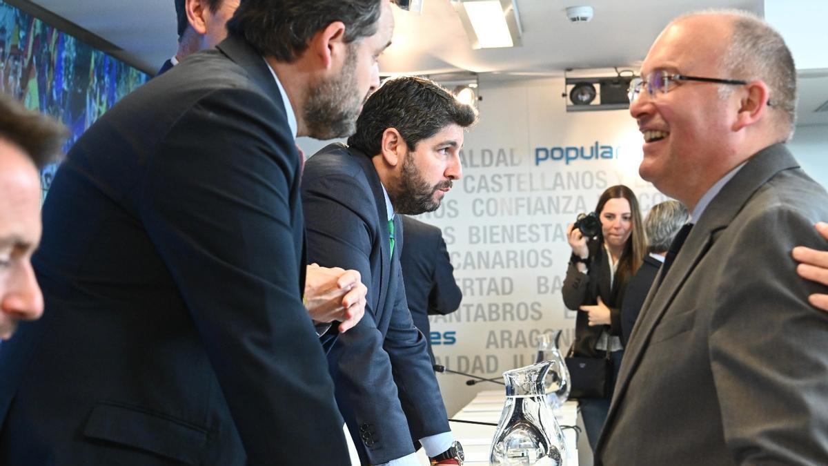 López Miras asistió este lunes a la Junta Directiva Nacional del PP, en Madrid.